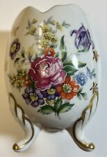 Norcrest 4 1/2” Egg Shaped Footed Vase, Hand Painted, NW-E3, Floral picture