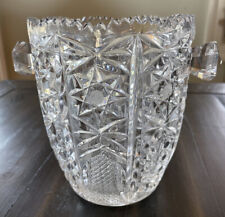 Vintage Ice Bucket 5.25 Tall 🧊  24% Genuine Lead Crystal Vase Palm Tree Germany picture