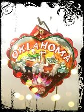 Authentic Christopher Radko Love OKLAHOMA State Heart Shape Blown Glass Ornament picture