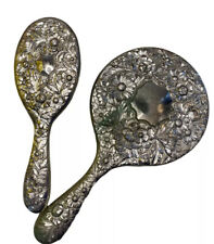 Vintage Silver Plated Hand Mirror, Brush Vanity Set picture