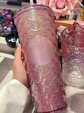 2022 China Starbucks Anniversary Tumbler 24oz Pink Gradient Fish Scale Cup picture
