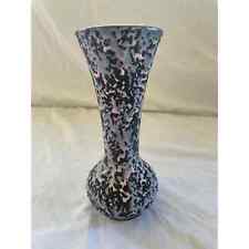 Vintage McCoy Art Pottery Mid Century Modern Brocade Pink Splatter Black Vase picture