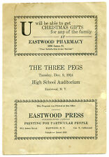 Antique 1924 Advertising Booklet Eastwood NY Pharmacy Theatre The Three Pegs picture