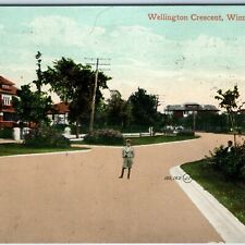c1910s Winnipeg, Manitoba, Can Wellington Crescent Little Boy Hostrawser IA A170 picture