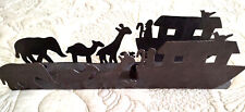 Rustic Metal Noah's Ark With Antique Finish And Candle Display picture
