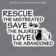 PET-5201 Rescue Save Love Pet Adopt Animal Cat Dog Window Decal Bumper Sticker picture