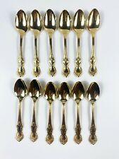 Reed Barton 12pc Golden Marlborough Duchess Stainless Gold Plated Teaspoons picture