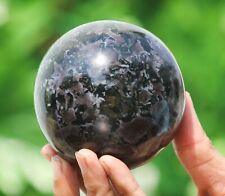 Superb 85MM  Indigo Gabbro Crystal Healing Reiki Energy Stone Sphere Orb Globe picture