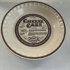 Vintage Jeannette Royal China Cheese Cake Pie Recipe Pie Plate/USA picture