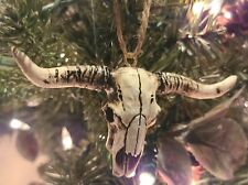 NEW Cow Bull Skull Christmas Ornament Western Country Ranch Rodeo Longhorn Steer picture