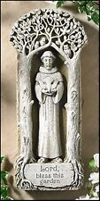 N.G. Saint Francis Lord Bless This Garden Resin Plaque With Statue, 15 Inch picture