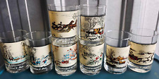 Vintage Currier And Ives Drinking Tumbler Glasses (8) 1978 With Winter Scenes picture