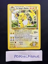 Pokemon Card Lt Surge Raichu 11/132 English Gym Challenge Holo Exc Condition picture