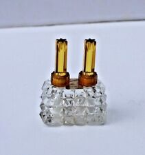Antique Champrel Clear Glass and Amber Bakolite Double Perfume Bottle Gold Label picture
