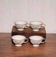 Set of (4) Porcelain Eschenbach Loraine Pattern Wheat Motiff Tea Cups Bavaria picture