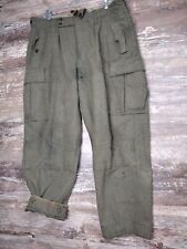 Vintage Niemann & Co Military Heavy Wool Field Pants Trousers Olive 38x30 1962? picture
