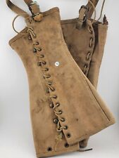 WWII US Vet Bring Back Heavy Battle Used Wounded Legging Gaiters Gear Relic picture