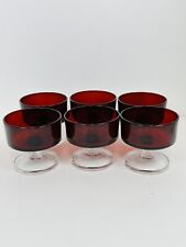 Luminarc France Ruby Red Champagne Cocktail Sherbet Glasses Lot Of 6 picture