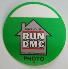 Run DMC Backstage Pass Original 1988 Concert Runs House Rap Hip Hop Music Green picture