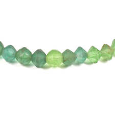 Green Faceted Vaseline Trade Beads Czech picture