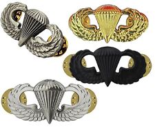 4PCS US ARMY GOLD OXIDIZED SILVER BLACK Parachutist Paratrooper Jump Wings Pin picture