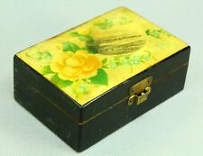 * Antique Lacquered Wood Trinket Box, Souvenir of GOUROCK, Scotland picture