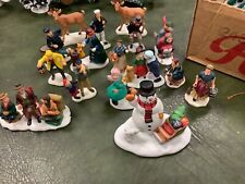 Lot Of 16 Lemax Christmas Village Figurines Vintage picture