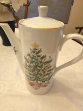 Vtg. Hand Painted Lefton Holiday Coffee Pot #1263 picture