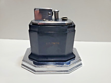 Ronson 1940 Art Deco Table Touch Tip Octette Black, Silver Tone Lighter 6506/13 picture