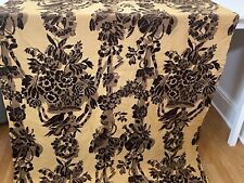 Vintage Kitsch Gold & Brown Satin Brocade Reversible Panel Doves & Flowers YY873 picture
