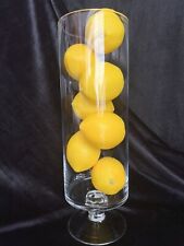 Thick Glass Pillar ￼Apothecary Jar /Vase / Candleholder - Stemmed Glass 14.75” H picture