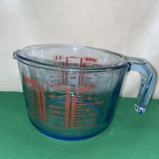 Vtg Imperial U.S. Blue Tinted Metric Litre Pint Ounces Measuring 3 Cup Stackable picture