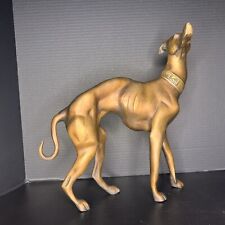 Vintage Rare Brass Bronze Greyhound Whippet Sculpture Statue 15”H picture