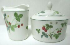 Mikasa Optima Strawberry Hill Y4117 Fine China Creamer & Sugar Bowl Set Vintage picture