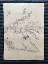 BOB KANE Handmade) Drawing - Painting Inks on old paper signed & stamped picture