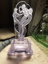 Vintage Czech Lilac Glass Perfume Bottle 3 Nude Ladies Dauber BEYOND BEAUTIFUL picture