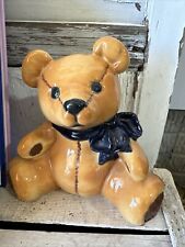 Vintage Kiddie Ceramic Teddy Bear Piggy Bank Set picture