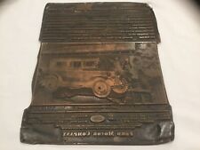 Original FORD MOTOR COMPANY 1900’s PRESS PLATE  RARE PIECE OF HISTORY  picture