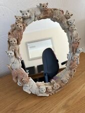 Vintage Cat Surround Frame Mirror Wall Hang or Free Standing Cats & Kittens 1999 picture