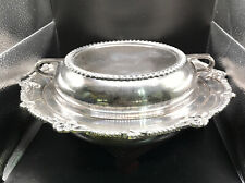 S & G Silver Plate 801 Round Covered 2 Piece Serving Dish 12 1/2