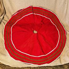 Martha Stewart Red Corduroy Christmas Tree Skirt 34” picture