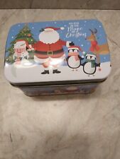 small Christmas tin hinged lid picture