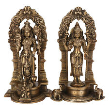 Indian Traditional Brass Vishnu Laxmi Narayan Murti Showpiece For Puja Decor picture
