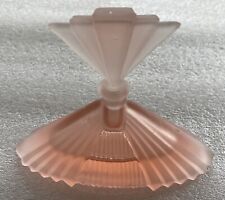 Vintage Art Deco Pink Satin Silvestri Perfume Bottle Fan Topper Frosted Triangle picture