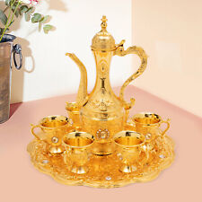 Vintage Tea Set Turkish Coffee Set W/Pot 6 Cups Wedding Birthday Teapots Decor picture
