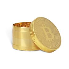 2.5 Inches 4 Piece Collectable Crypto Currency Bitcoin Dry Spice Herb Grinder picture