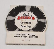 Diego's Club San Diego 860 Garnet California Pacific Beach FULL Matchbook picture