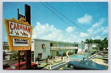1980s Myrtle Beach~Caravan Motel~Pool Scene~South Carolina SC Vintage Postcard picture
