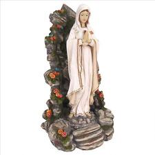 Christian Madonna Mother of Jesus Virgin Mary Garden LED Lit Prayer Sculpture picture
