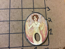 SMALL early topless deco girl, paper,framed, made in German; period, but undated picture